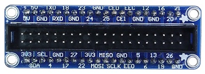 Переходник GPIO 40pin I-форма синий. Для подключения периферии к Raspberry PI
