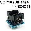 Адаптеры и аксессуары для программаторов: ZIF-панель SOIC16 150mil - DIP-16 с нулевым усилием / ширина DIP 7,62 мм.
