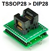 Адаптеры и аксессуары для программаторов: Перходник - адаптер ZIF (с нулевым усилием) TSSOP28 в DIP28 (AD9762 TSSOP28 STM8 S103)