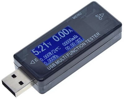 Модуль RI0161. KWS-MX16. USB тестер I, U, C. 1 USB, таймер. DC 4...30 В (0...5, 5 А)