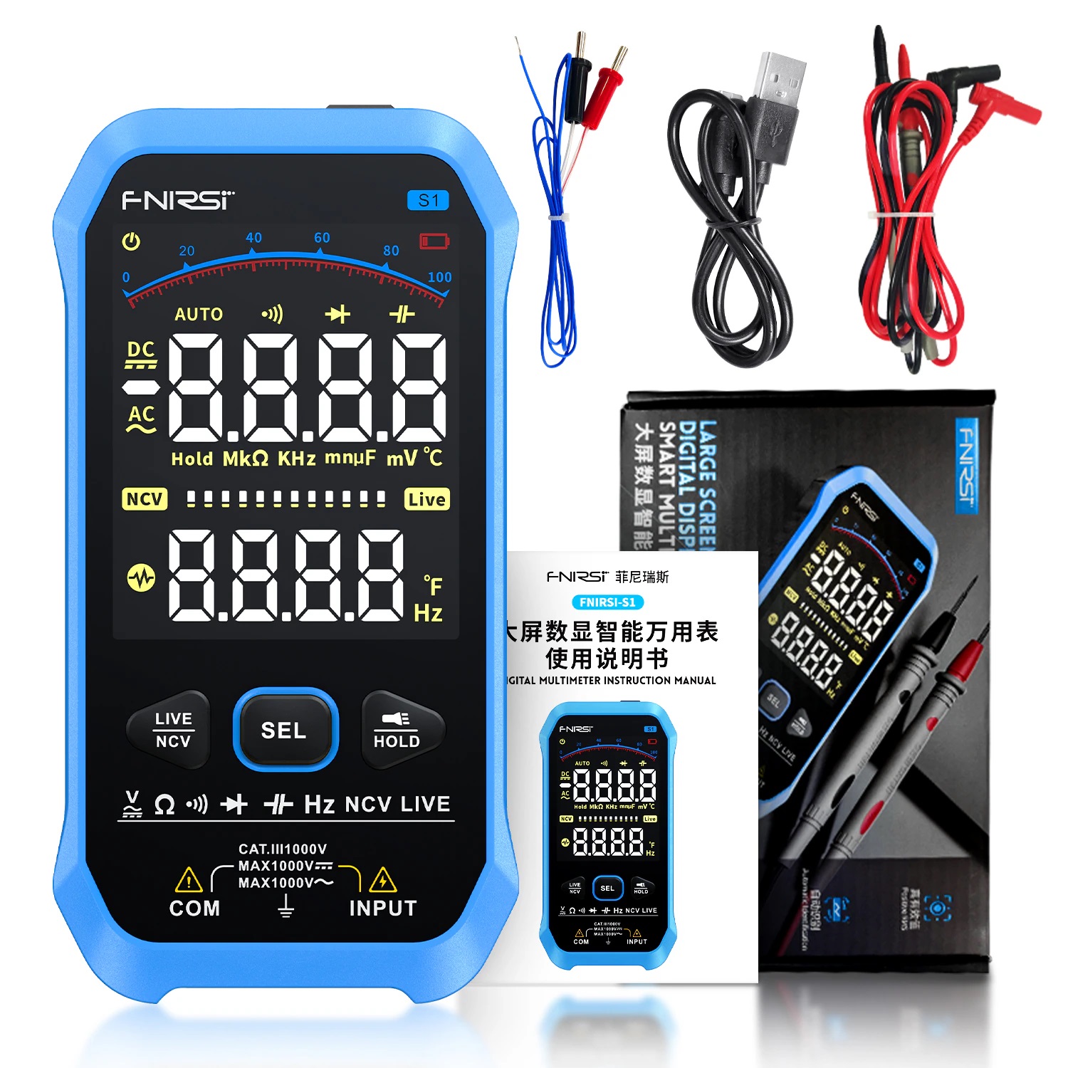 Купить FNiRSi S1 Profesional Digital Multimeter по низкой цене в .