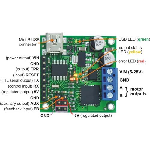    Jrk 21v3 USB Motor Controller with Feedback [Fully Assembled]