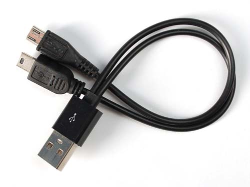 , ,  USB cable - A to Mini B Charging and Micro B Data