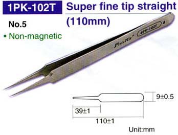1PK-102T ProsKit Пинцет прямой (супертонкий) 120ММ