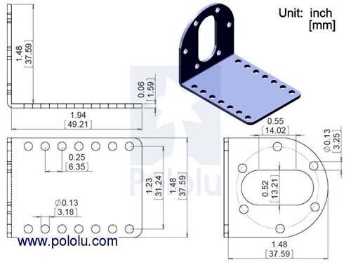   37D mm Metal Gearmotor Bracket Pair