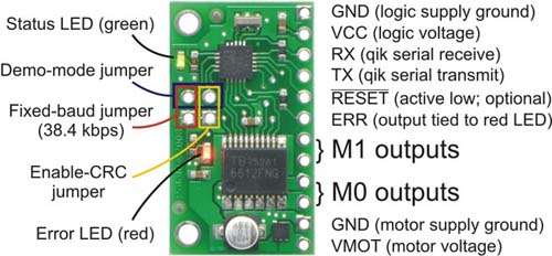    Qik 2s9v1 Dual Serial Motor Controller