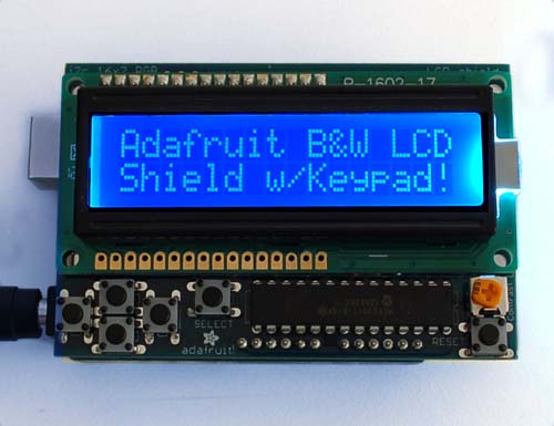  LCD Shield Kit w/ 16x2 Character Display - Blue and White