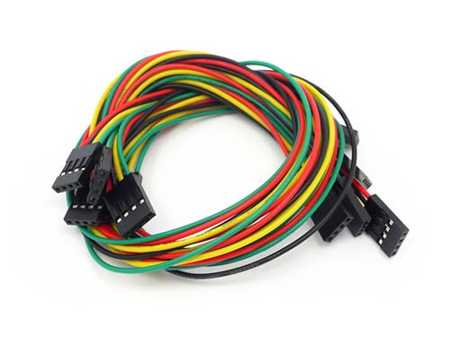 , ,  4 pin dual-female jumper wire - 300mm [5 PCs pack]