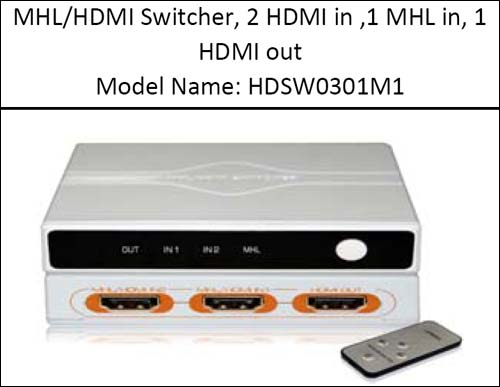 HDSW0301M1 -  2 HDMI + 1 MHL  HDMI