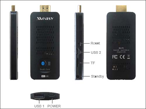 Мультимедийный MiniPC U2B - Dual Core mini PC, RK3066, Android 4.2, Bluetooth 4.0, RAM 1G, flash 8G