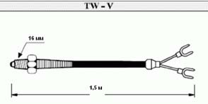 Датчик температуры TW-V[Pt100] 16 mm x1.5M