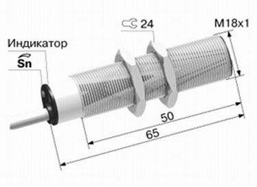 Датчик оптический рефлекторный ВБ3С.18М.65.ТR400.1П.1.K Датчик оптический рефлекторный ВБ3С.18М.65.ТR400.1П.1.K