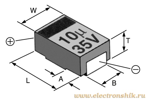 Танталовый конденсатор: Танталовый конденсатор TECAP 100/10V D 10 lowESR (VISHAY)