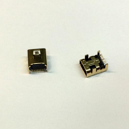 Разъем mini USB MU-008-18 8pin на плату /gold/
