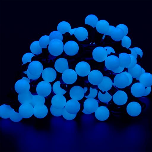 Гирлянда № 6 Шарики 5м, 50 шариков, Синяя управляемая, с БП 220V