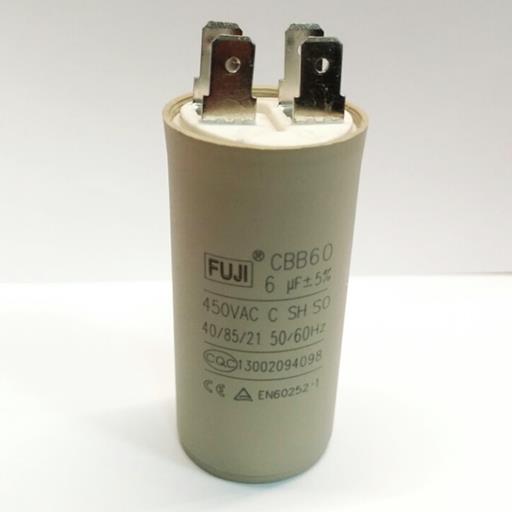 Пусковой конденсатор CBB60H 6mF - 450 VAC /±5%/ выв. 2+2 КЛЕММЫ /30х60/ мм /FUJI ELECTRIC/