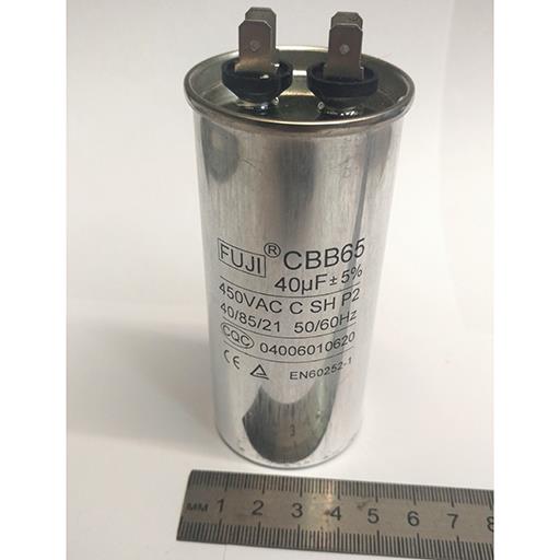 Пусковой конденсатор CBB65 40mF - 450 VAC /±5%/ выв. 2+2 КЛЕММЫ /45х92/ мм ALUMINIUM