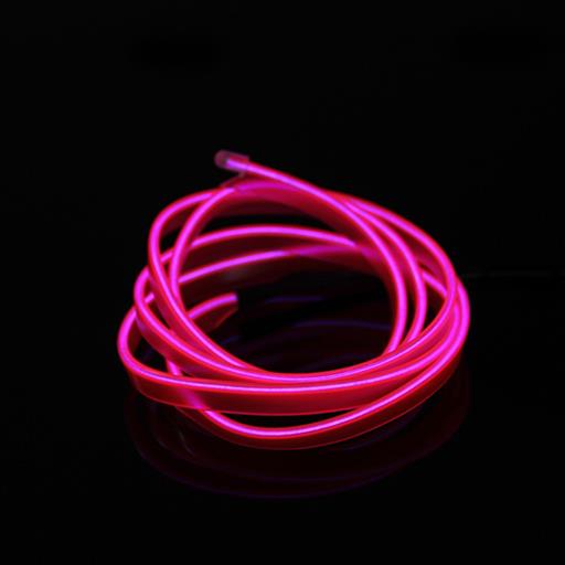 Холодный неон гибкий EL WIRE 2.3 мм розовый /Pink, Sankoya/ с юбкой