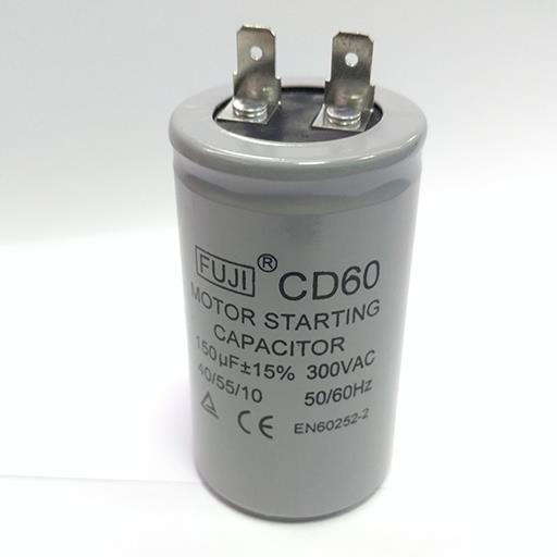 Пусковой конденсатор CD60 150mF - 300 VAC /±10%/ выв. 2 КЛЕММЫ /40х70/ мм