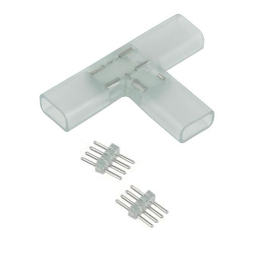 Коннектор 4-pin для ленты 220V RGB Т-образный