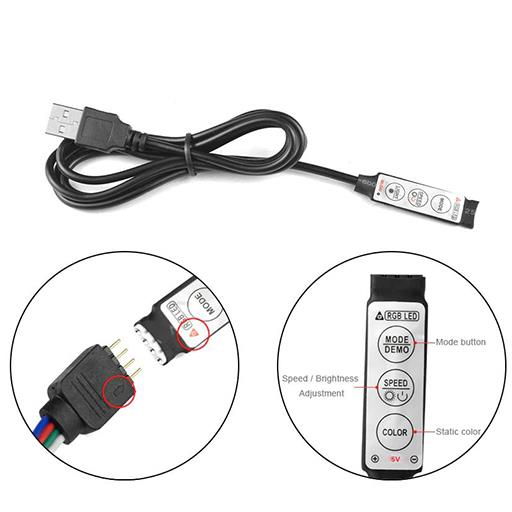 RGB Контроллер кнопочный Micro 5V 72W 3x2A USB