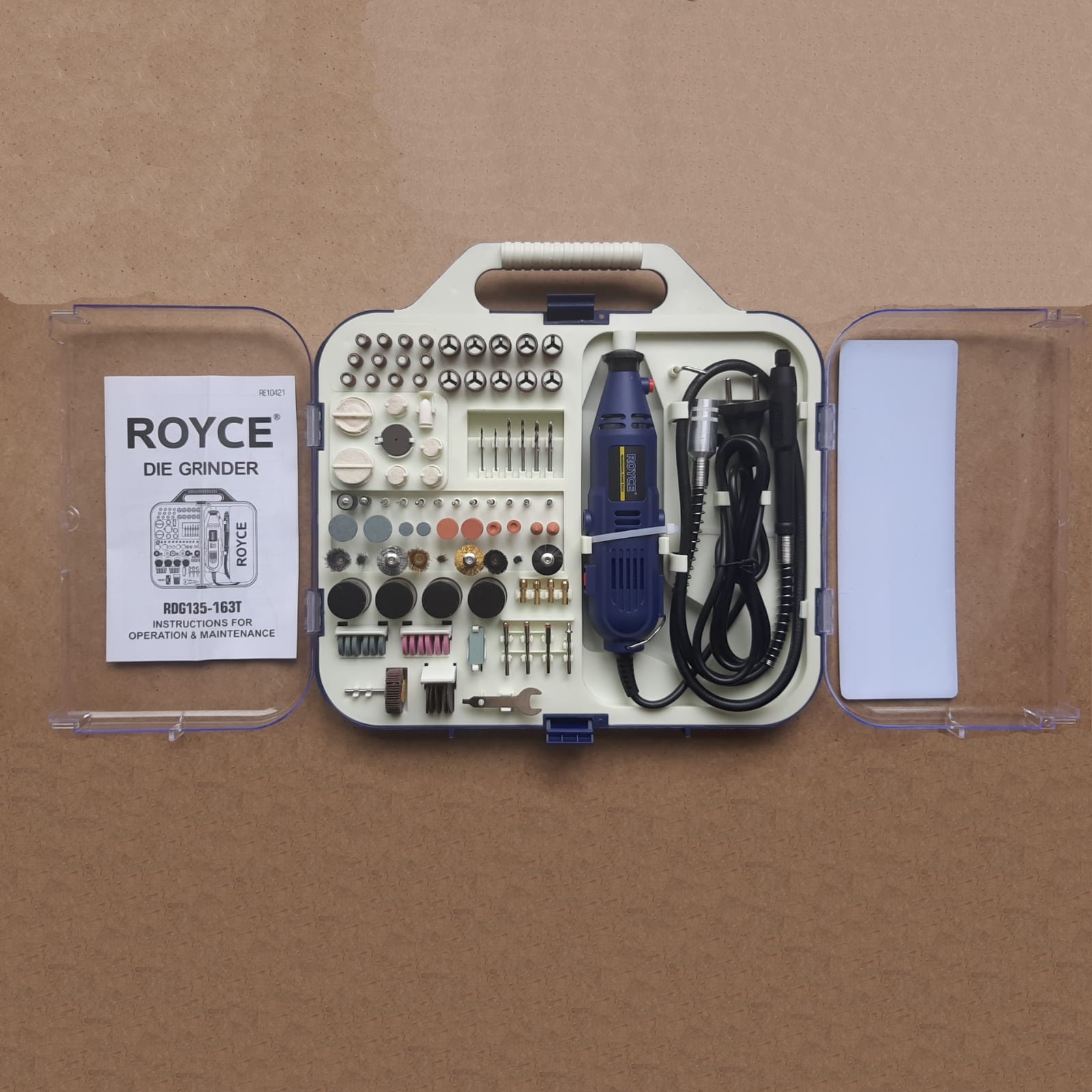 Минишлифовальный станок ROYCE RMG-330/163T (дремель, гравёр, бормашинка) с аксессуарами.