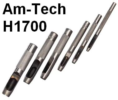 Am-Tech H1700. Пробойники круглые для кожи, ткани и фольги. Набор 6 штук