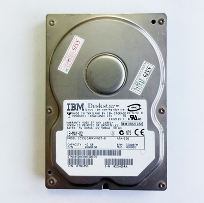 Жёсткий диск IBM 40 Gb интерфейс IDE
