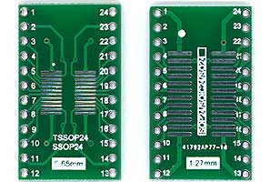 Двусторонняя плата адаптер переходник для микросхем TSSOP24 SSOP24 MSOP24 SOP24 в DIP24