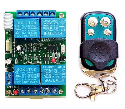 Модуль RMC108. Выключатель дистанционный RC-4-12-K400С-M4 на 4 нагрузки на радиочастоте