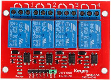 Модуль RA003. HW-316. 4х канальное реле 250 В ; 10 А (Питание 5 В)