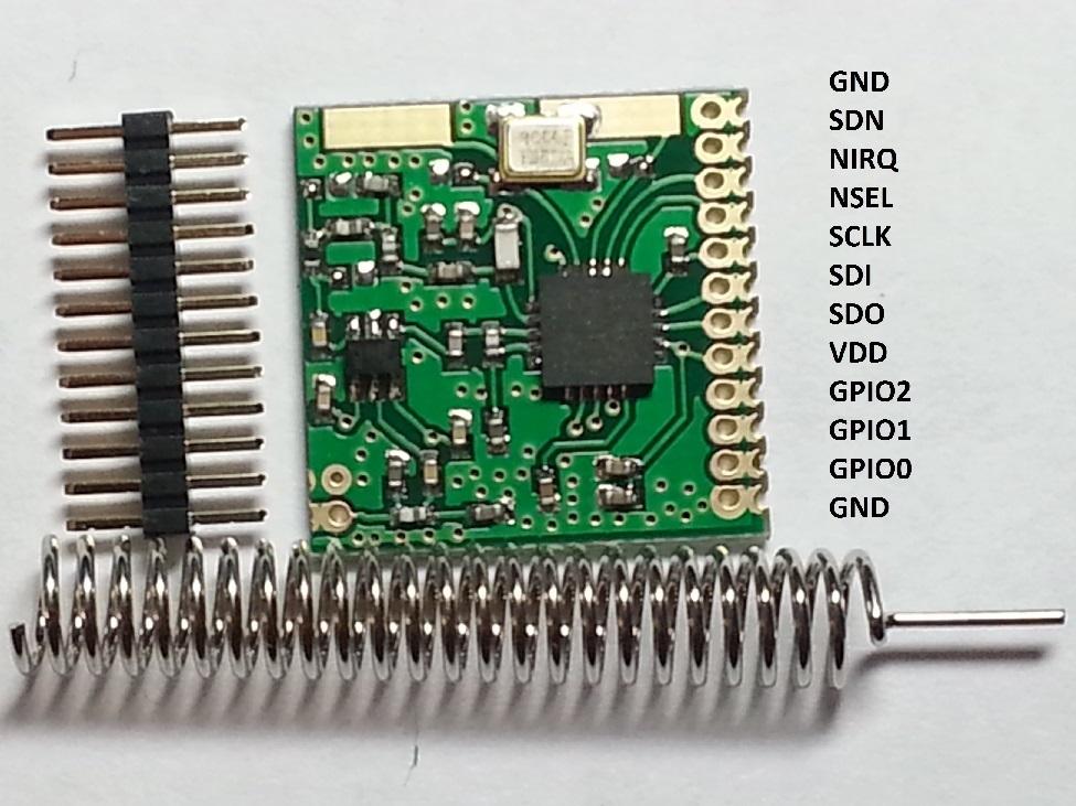 Назначение выводов модуля RF039. Приёмопередатчика SI4432 (240...960 МГц)