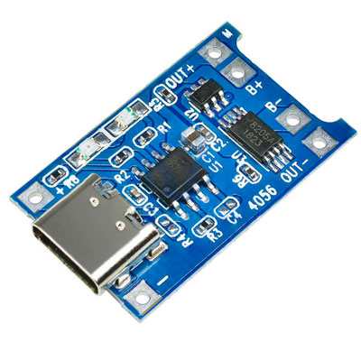 Модуль RP0104. Контроллер заряда Li-Ion аккумуляторов EM4056A с разъёмом USB-C