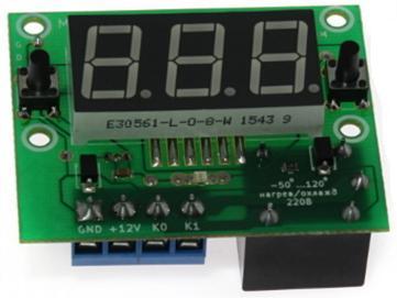 Модуль RA164.1M. Цифровой терморегулятор с LED индикатором 14 мм. Питание DC 12 В