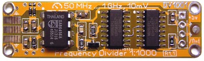Входной делитель частоты DV1001 для частотомера 1:1000, от 50 МГц до 1000 МГц.