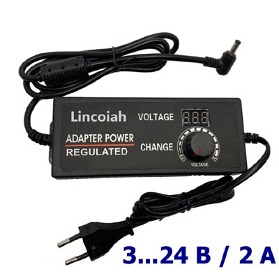 Регулируемый сетевой адаптер 3…24 Вольт 2 Ампера