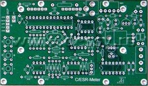 Измеритель емкости и последовательного эквивалентного сопротивления электролитических конденсаторов - C/ESR-meter. Плата печатная двухсторонняя для изготовления прибора.