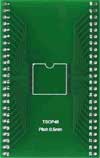 Плата печатная макетная двусторонняя для установки микросхем в корпусах: TSOP48 c шагом 0.5 мм и  и  TSOP48 c шагом 0.4 мм